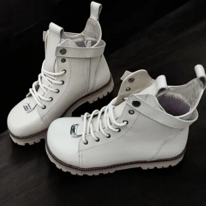 Burgundy Leather Combat Boots For Women Custom Winter